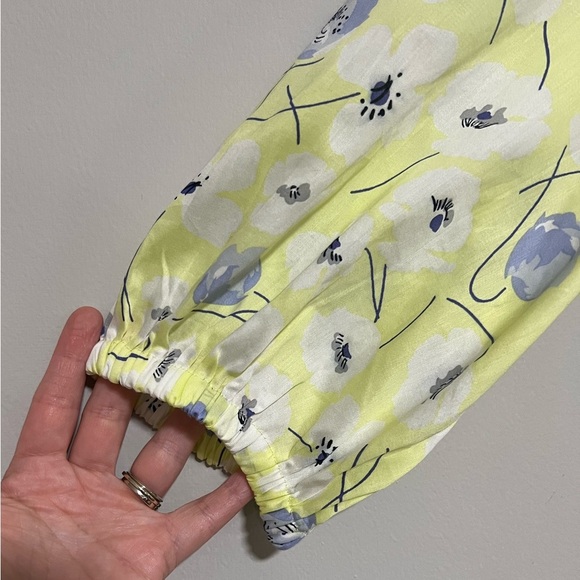 Ann Taylor Yellow Floral Spring Knee Length Dress Size 6 Garden Party Tea Shower - Picture 5 of 8